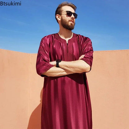 Eid cloth 2025 Men Arab Muslim Fashion Islamic Clothing Men