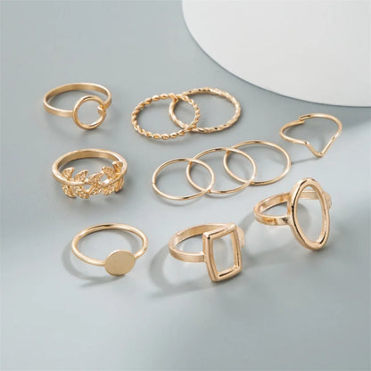 11 Pcs/Set Olive Branch Leaf Rings Set for Women FASHION GIFT