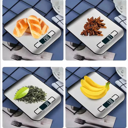 Digital Kitchen Scale LED Display 5kg/1g Stainless Steel Panel