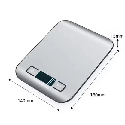 Digital Kitchen Scale LED Display 5kg/1g Stainless Steel Panel